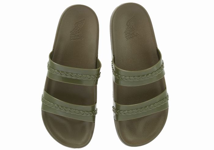 Sandale Slide Ancient Greek Sandals Meli Dama Verzi Inchis | BTT1169TB