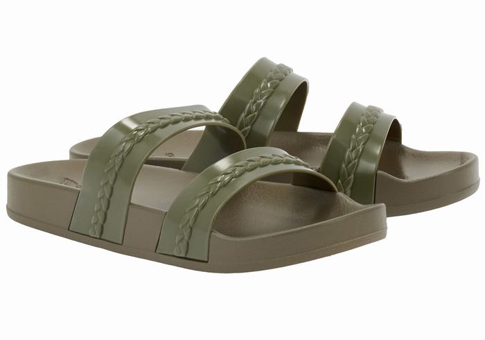 Sandale Slide Ancient Greek Sandals Meli Dama Verzi Inchis | BTT1169TB