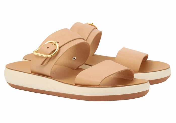 Sandale Slide Ancient Greek Sandals Preveza Comfort Dama Bej | YFK8316XM