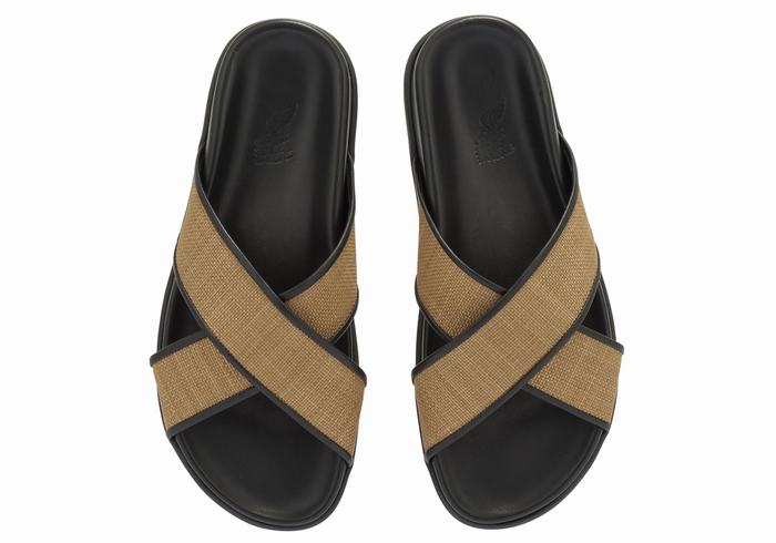 Sandale Slide Ancient Greek Sandals Thais Footbed Dama Maro Negrii | QIL7038XG