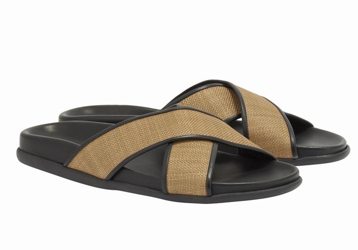 Sandale Slide Ancient Greek Sandals Thais Footbed Dama Maro Negrii | QIL7038XG