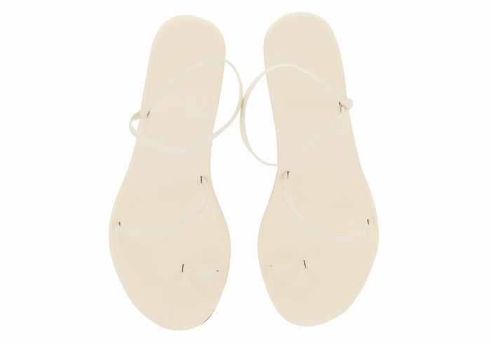 Sandale cu Pene Ancient Greek Sandals Chora Mid Dama Albi | TLF1731QV