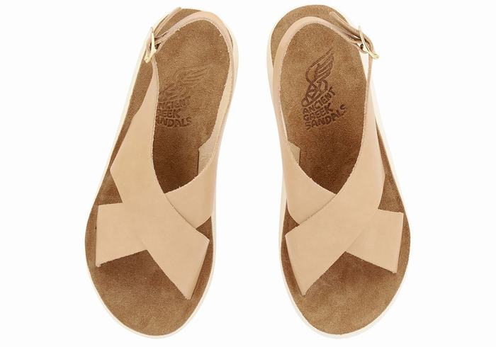 Sandale cu Platforma Ancient Greek Sandals Maria Comfort Dama Bej | GIX2579XT