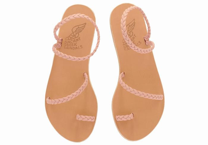 Sandale Împletite Ancient Greek Sandals Eleftheria Leather Dama Roz | MIM7477VX