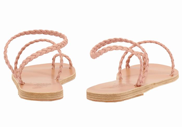 Sandale Împletite Ancient Greek Sandals Eleftheria Leather Dama Roz | MIM7477VX