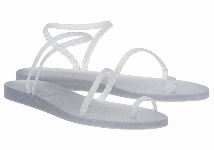 Sandale Împletite Ancient Greek Sandals Eleftheria Dama Gri Argintii | VBS1993YH