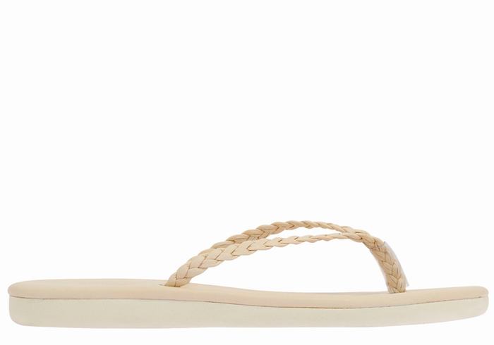 Sandale Împletite Ancient Greek Sandals Plage Flip Flop Dama Albi | CJB602NS