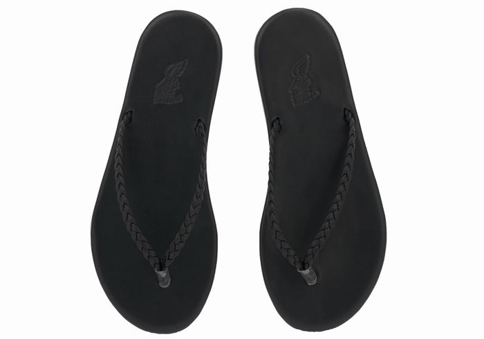 Sandale Împletite Ancient Greek Sandals Plage Flip Flop Dama Negrii | QRF4833PP