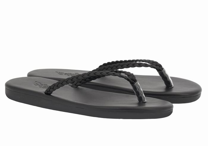 Sandale Împletite Ancient Greek Sandals Plage Flip Flop Dama Negrii | QRF4833PP