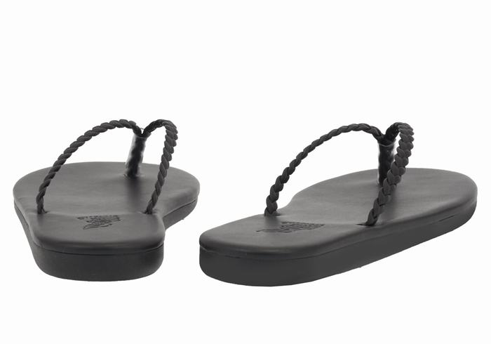 Sandale Împletite Ancient Greek Sandals Plage Flip Flop Dama Negrii | QRF4833PP