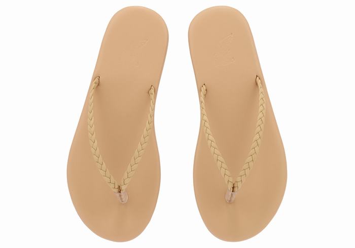 Sandale Împletite Ancient Greek Sandals Plage Flip Flop Dama Bej | MWB8216RT