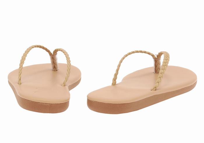 Sandale Împletite Ancient Greek Sandals Plage Flip Flop Dama Bej | MWB8216RT